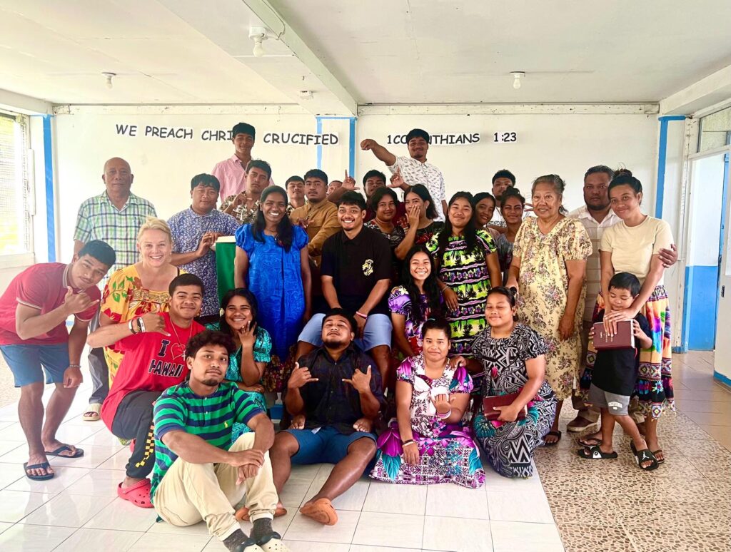 Jill Short with staff and students at Faithwalk Christian College